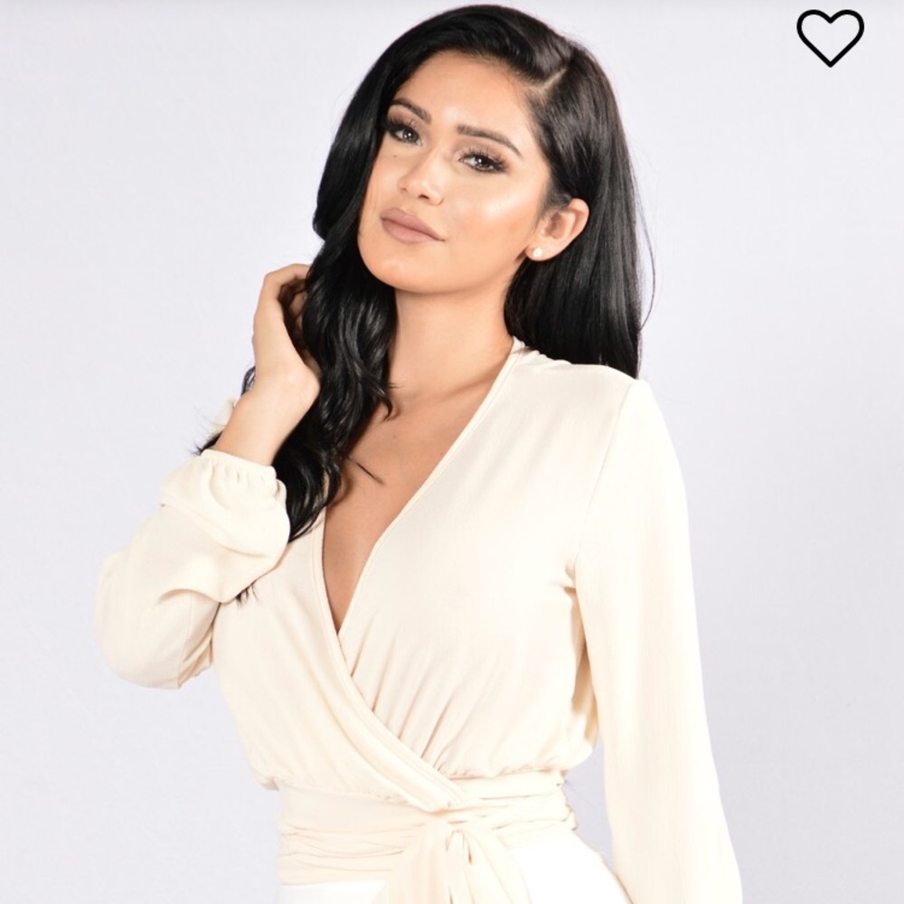 White wrap blouse